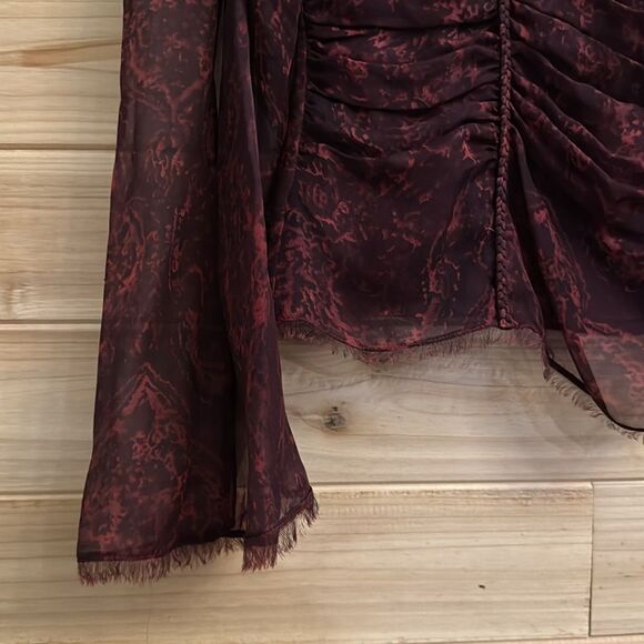 Ellie Tahari Sz Small Silk Whimsigoth Dark Romantic Y2K Babydoll Empire Blouse - Picture 4 of 14